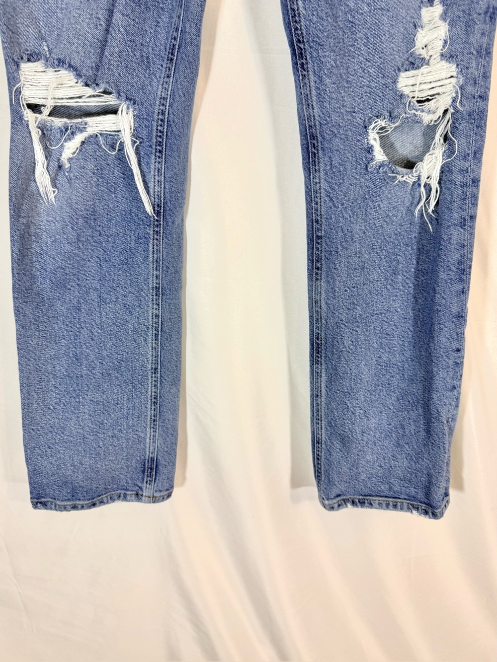 Agolde “Riley” High Rise Straight Leg Distressed Crop Denim Jeans In Wilder Wash - Picture 5 of 15